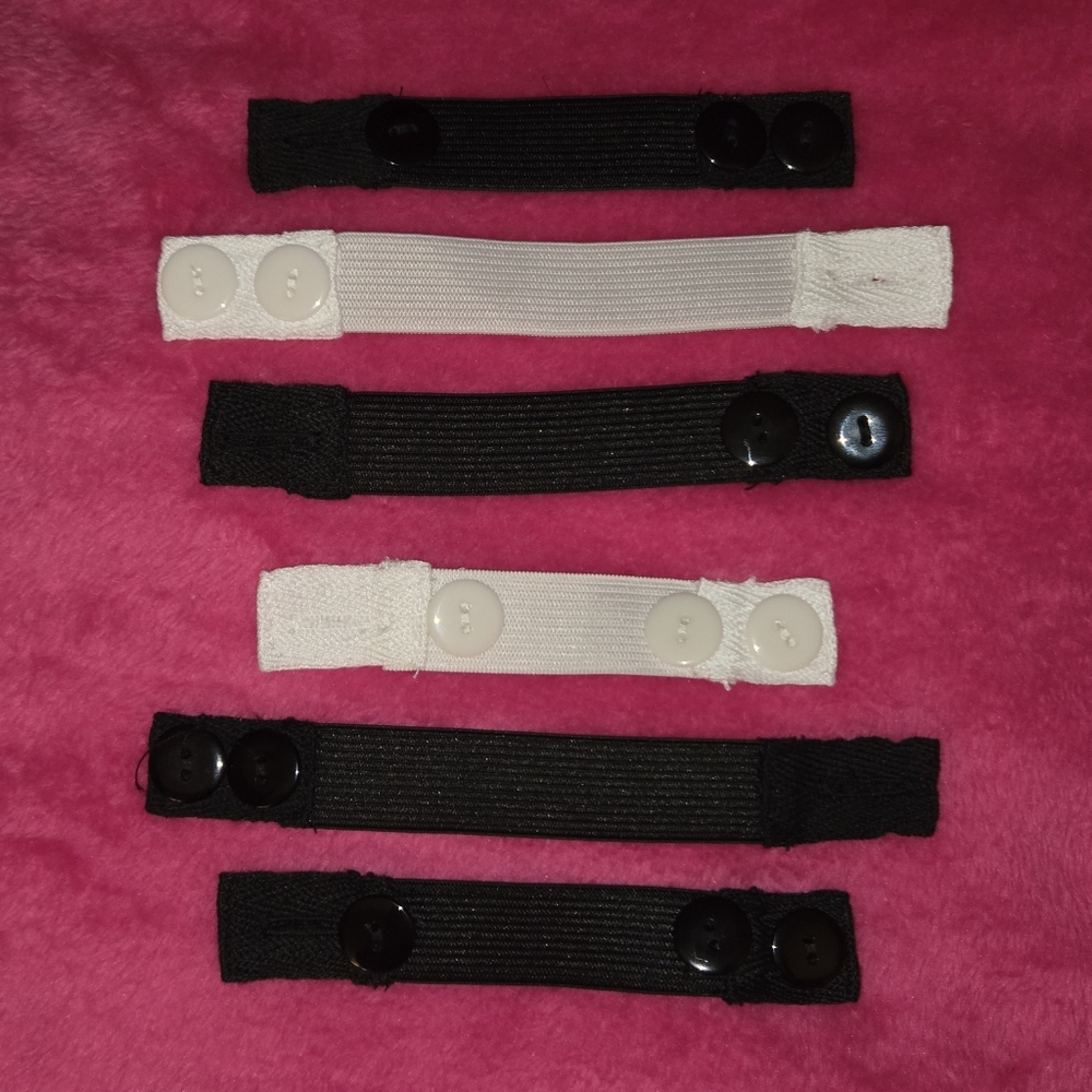 6 Maternity Pant Extenders New Black & White - Picture 2 of 5